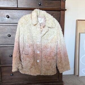 NWT Anthropologie Ombre Faux Fur Jacket-size S